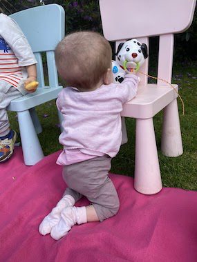 high kneeling exercises to help baby crawl